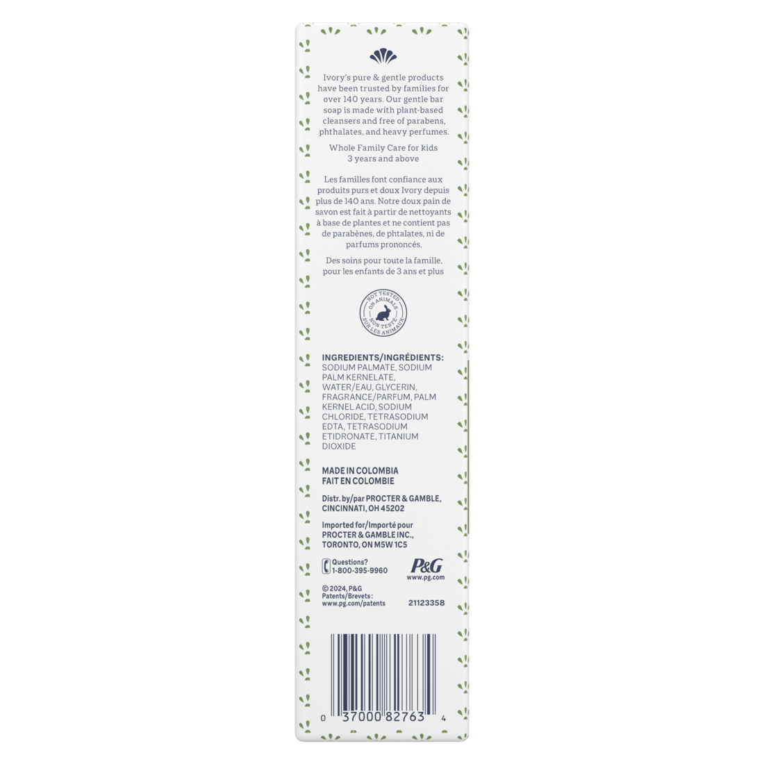 Ivory Gentle Bar Soap Soothing Notes Of Aloe - (10x4.0)oz/8pk