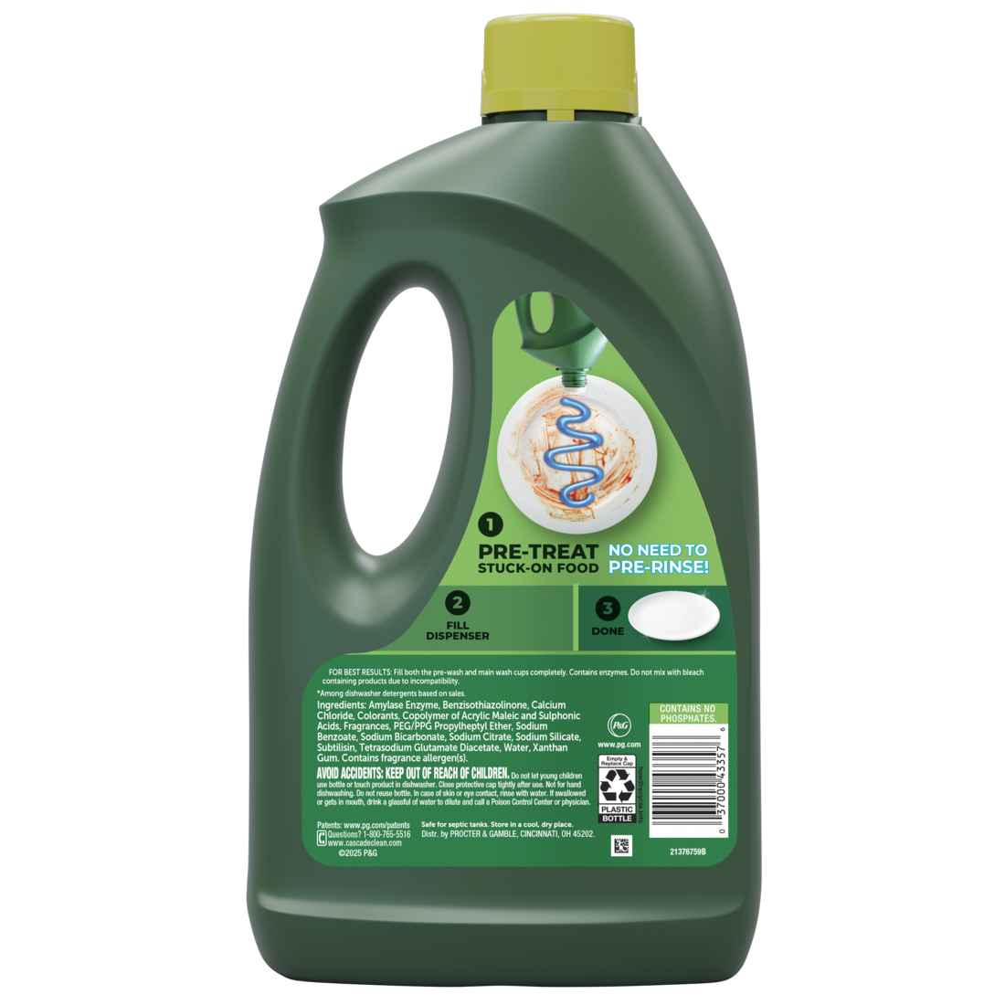 Cascade Complete Dishwasher Detergent Liquid Gel Dish Detergent Dishwasher Soap Citrus - 75oz/6pk
