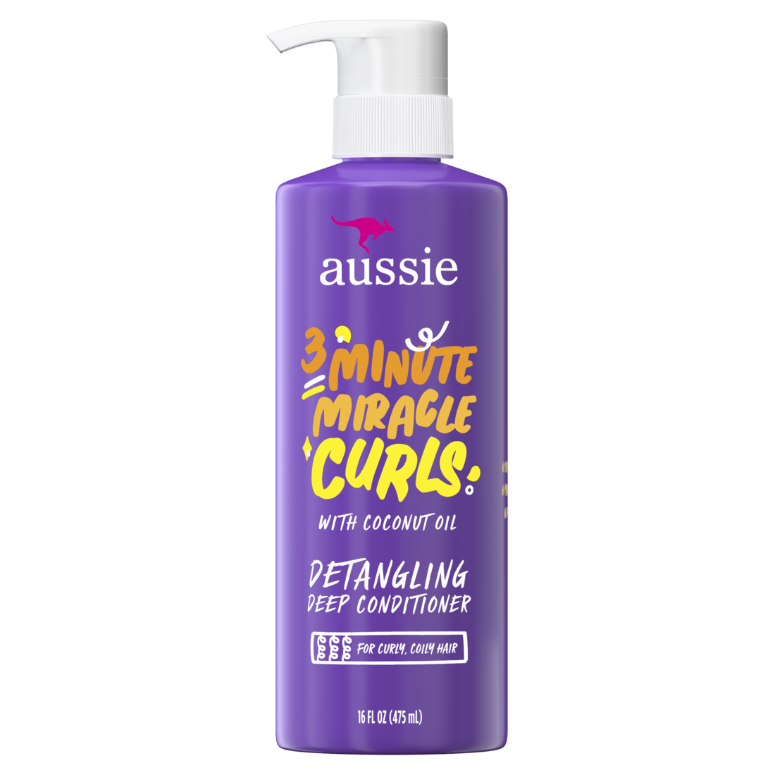 Aussie 3 Minute Miracle Curls Detangling Deep Conditioner Treatment With Coconut Oil Paraben And Sulfate Free - 16.0oz/6pk