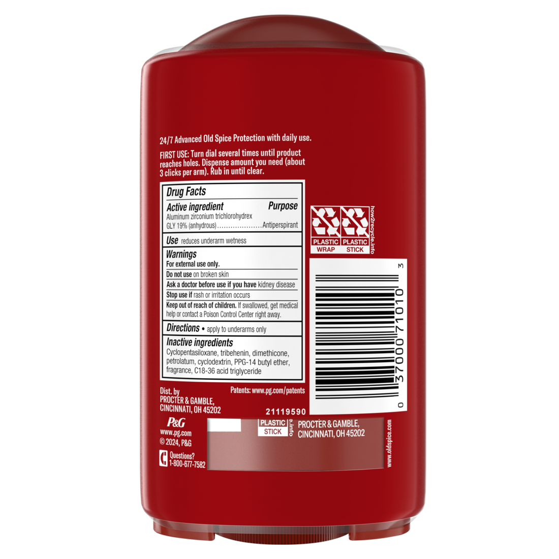 Old Spice Antiperspirant And Deodorant For Men 24/7 Sweat And Odor Protection Swagger  With Cedarwood Scent Soft Solid Twin Pack - (2x2.6)oz/6pk