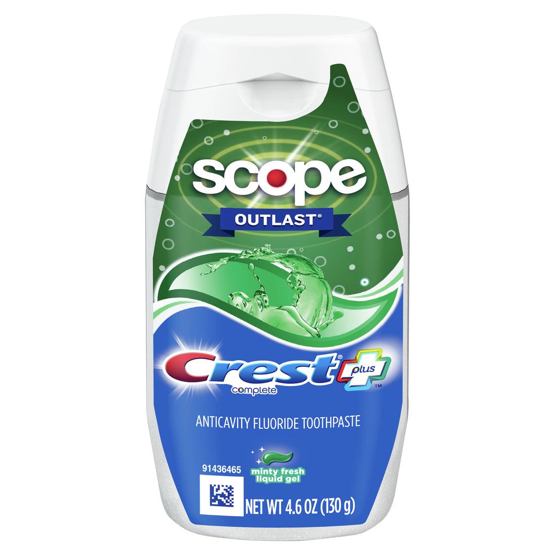 Crest Complete Plus Scope Outlast Liquid Gel Toothpaste - 4.6oz/24pk
