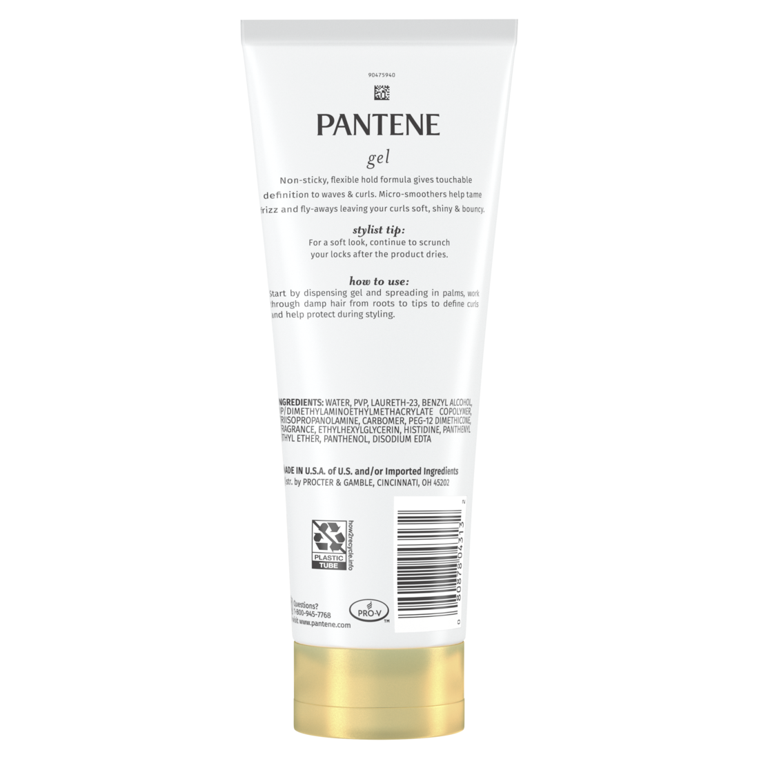 Pantene Flexible Waves & Curls Gel Tames Flyaways Defines Waves And Curls For Touchable Frizz-Free Definition - 6.8oz/12pk
