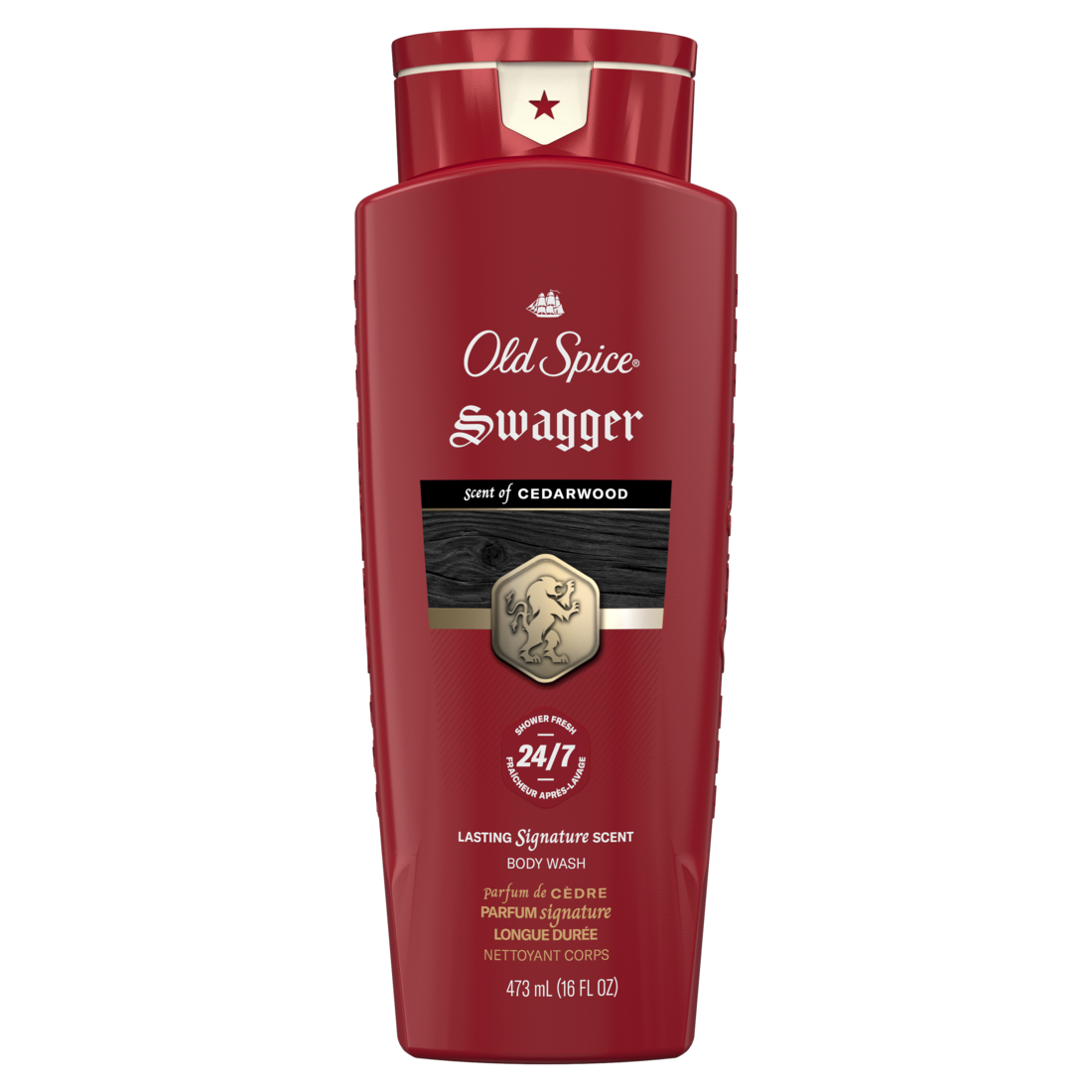 Old Spice Red Collection Body Wash For Men Swagger Scent Refreshing Clean Moisturizing Formula Long-Lasting Fragrance - 16oz/4pk