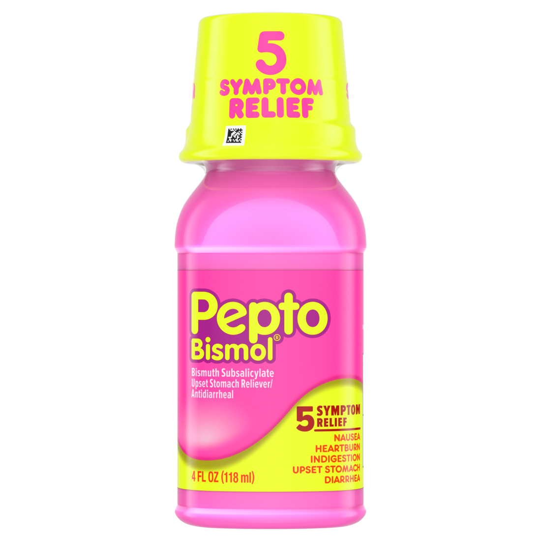 Pepto Bismol Liquid Upset Stomach Relief Nausea Relief Heartburn Relief Indigestion Relief Anti Diarrhea Medication For Adults - 5 Symptom Fast Relief - 4oz/12pk