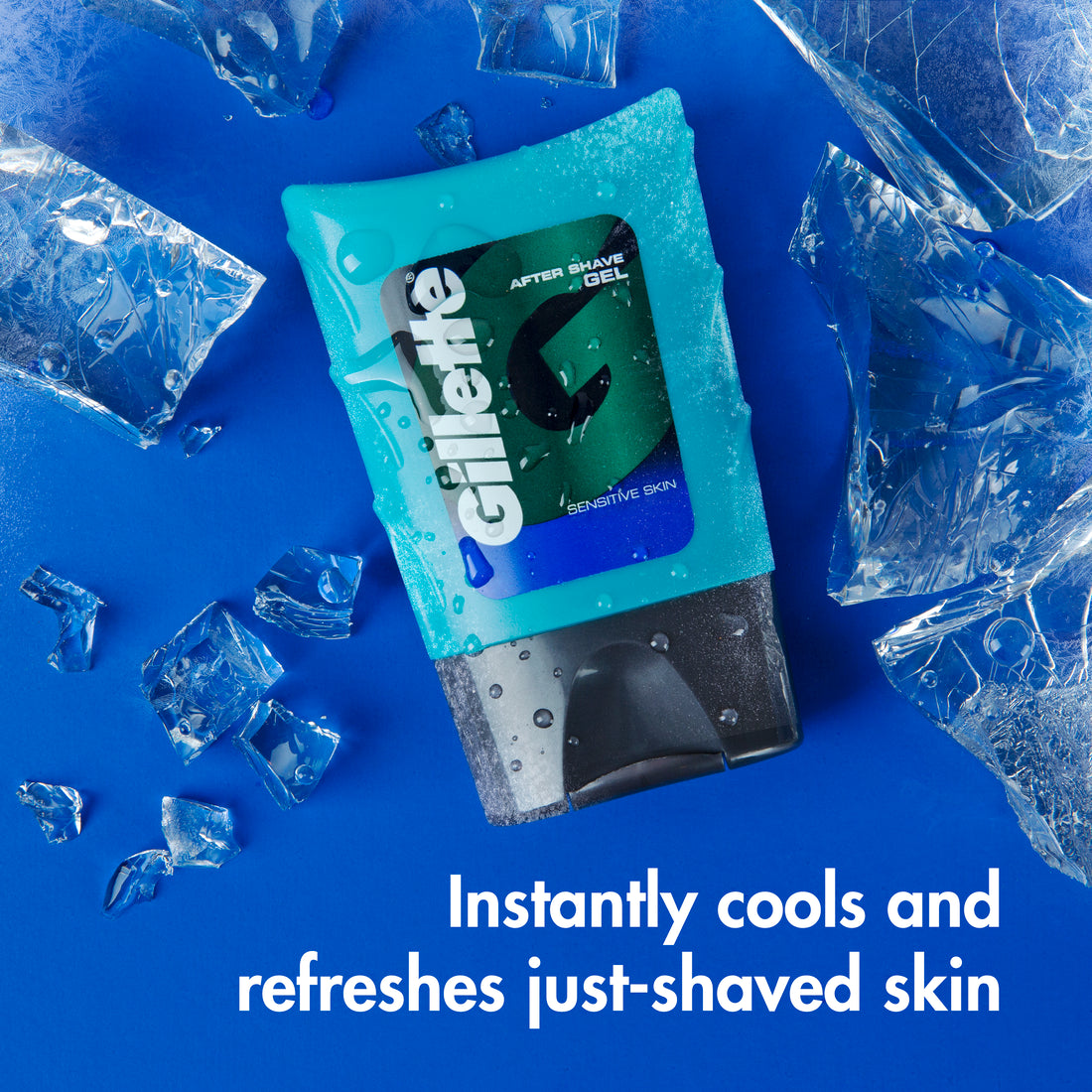 Gillette After Shave Gel For Men Calms Soothes And Refreshes Sensitive Skin Light Fragrance - 2.5oz/6pk