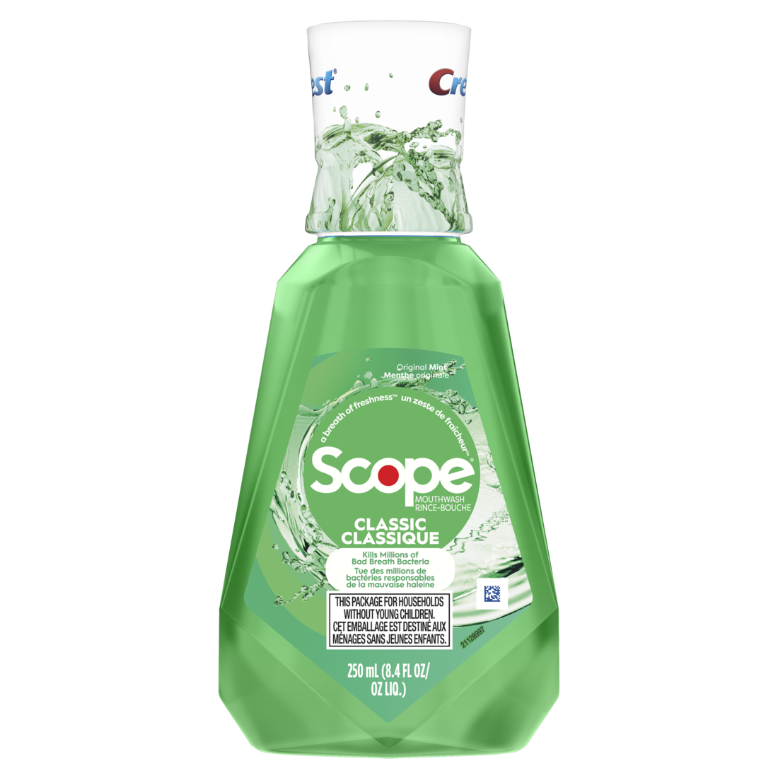 Crest Scope Classic Mouthwash Original Mint 250ml - 8.4oz/6pk