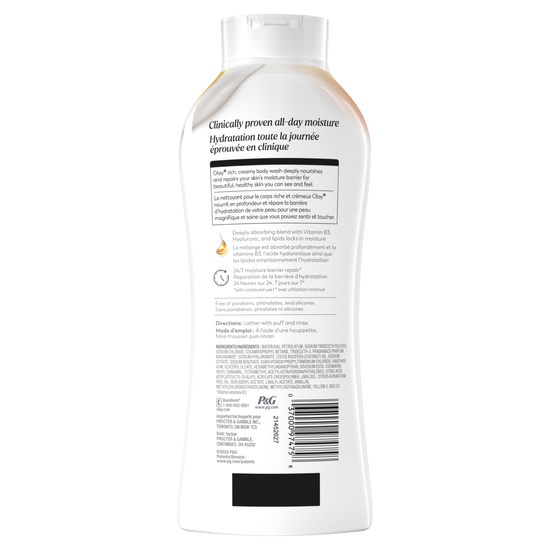 Olay Ultra Moisture Body Wash With Coconut Oil Vitamin B3 And Hyaluronic Blend - 22oz/4pk