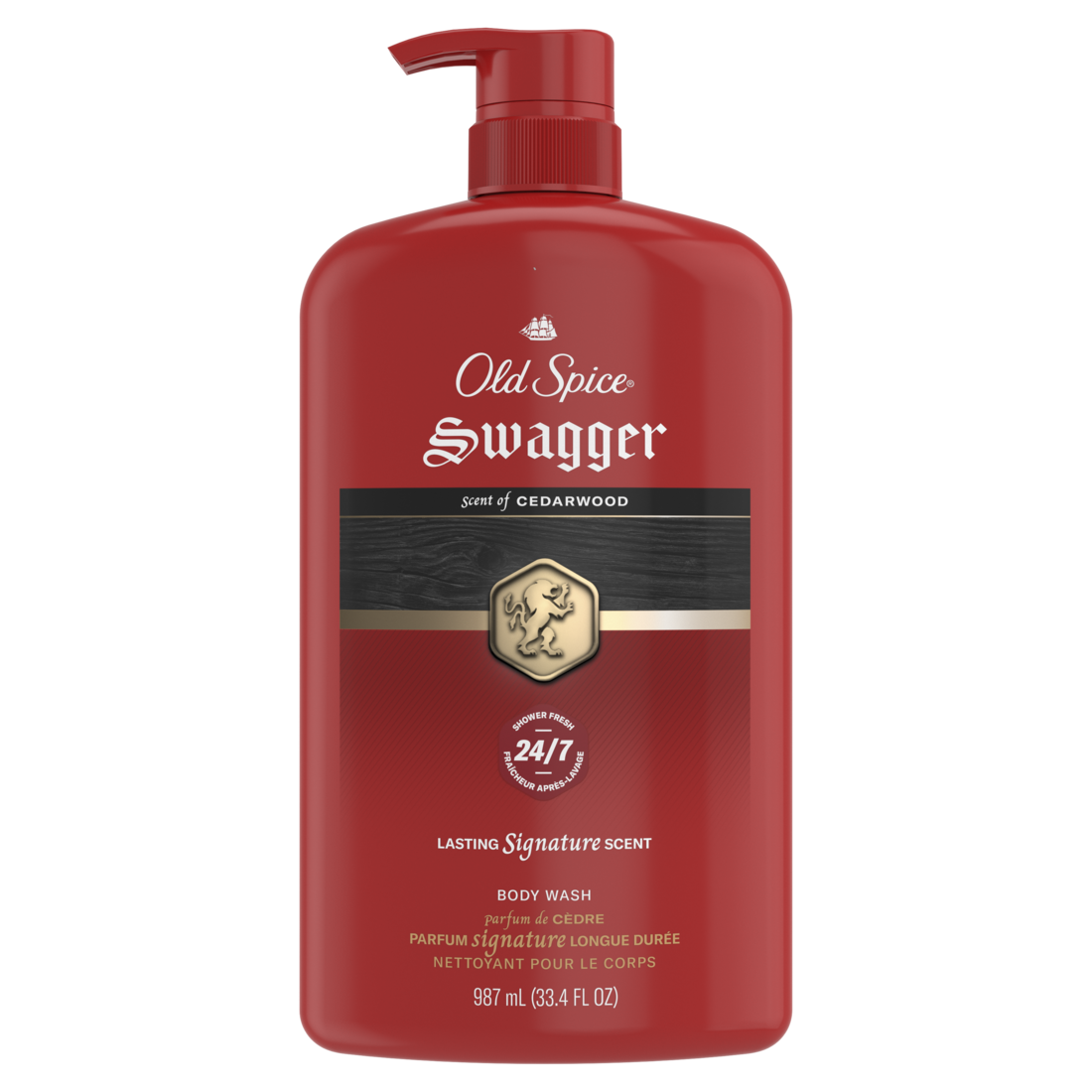 Old Spice Red Collection Body Wash For Men Swagger Scent Shower Fresh Lasting Scent - 33.4oz/4pk