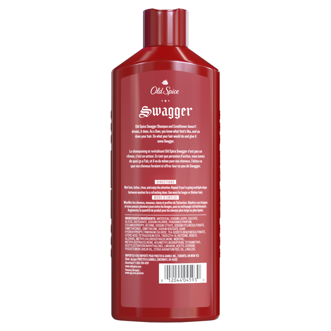 Old Spice Swagger 2-in-1 Shampoo & Conditioner For Men Healthier Fuller More Moisturized Looking Hair - 13.5oz/6pk