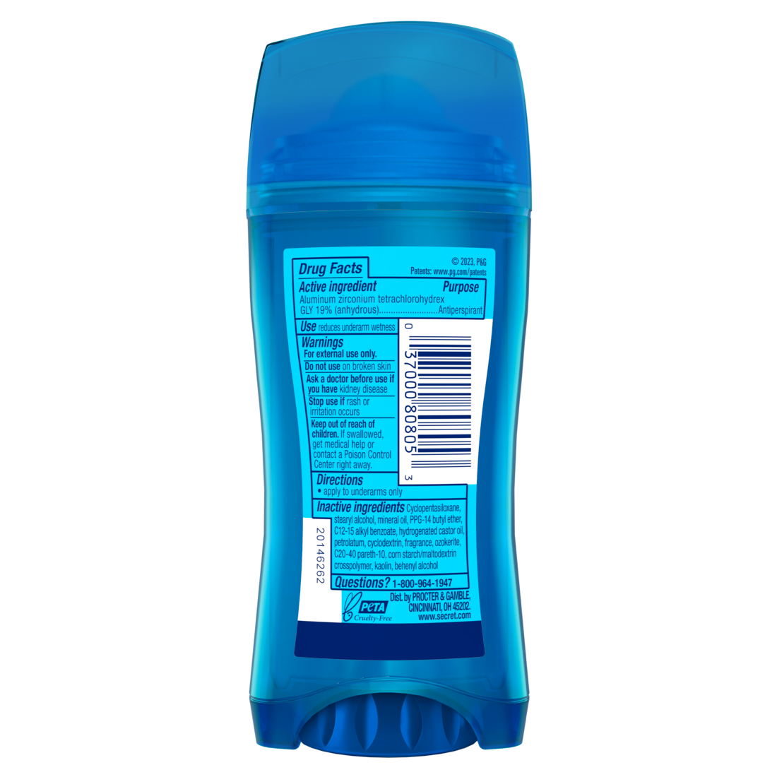 Secret Outlast Invisible Solid Antiperspirant Deodorant For Women Completely Clean Scent - 2.6oz/12pk
