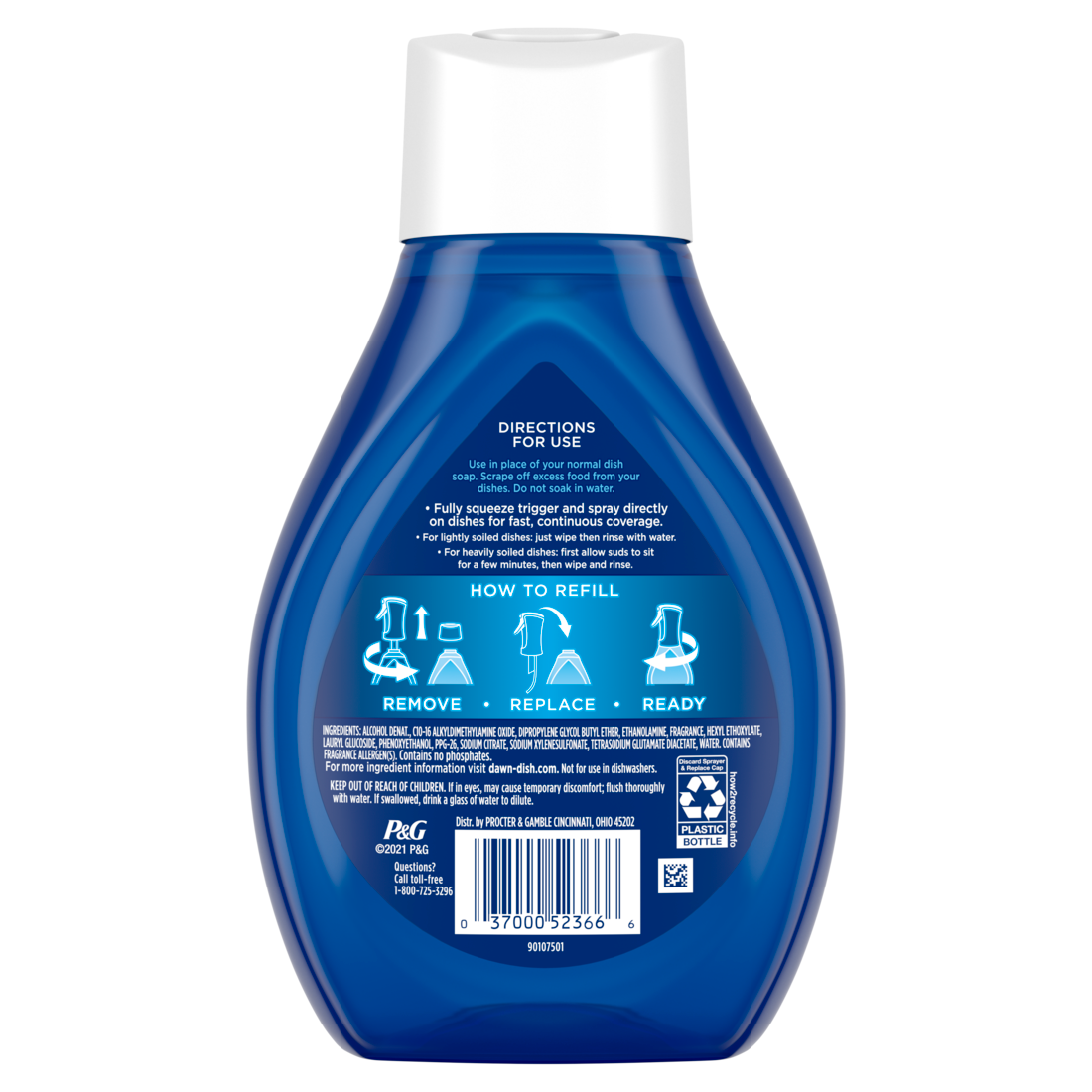 Dawn Powerwash Spray Dish Soap Dishwashing Liquid Fresh 1 Refill - 16oz/6pk
