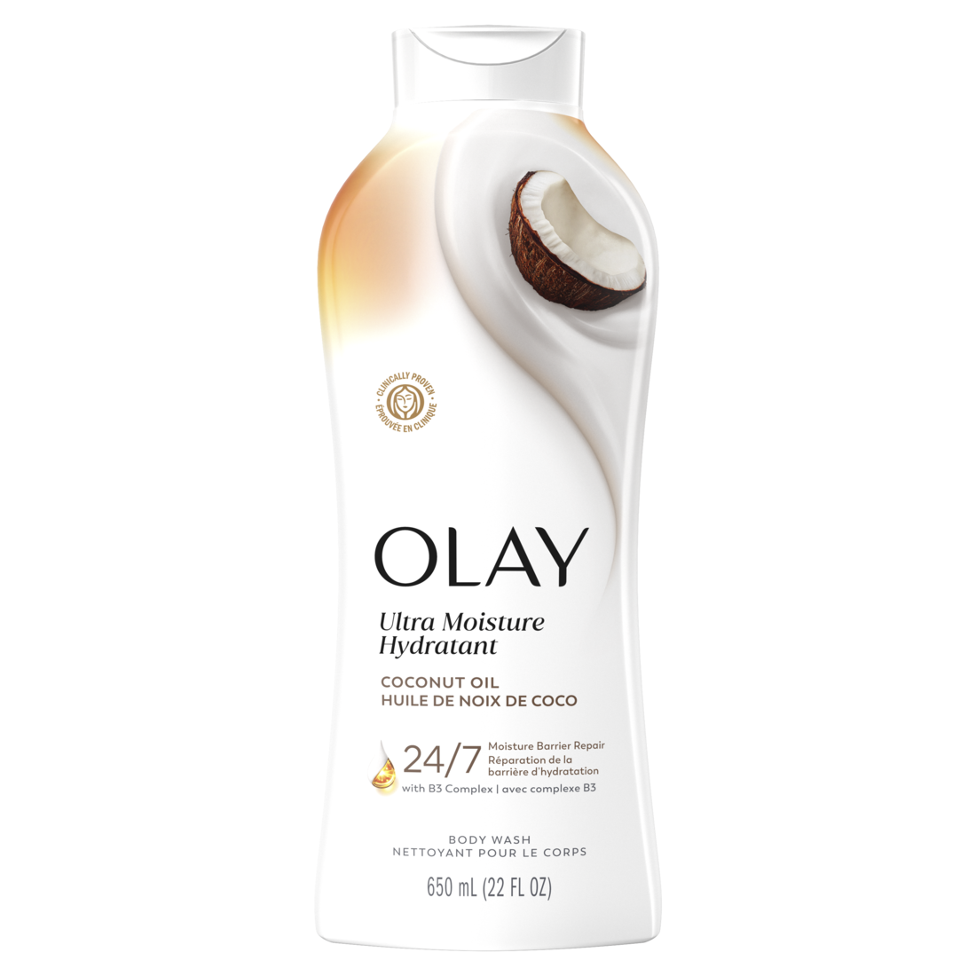 Olay Ultra Moisture Body Wash With Coconut Oil Vitamin B3 And Hyaluronic Blend - 22oz/4pk
