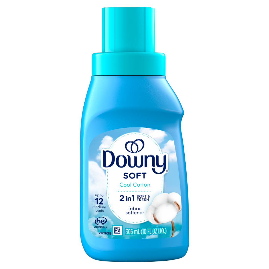 Downy Soft 2-in-1 Soft And Fresh Liquid Fabric Softener Cool Cotton 12 Loads Fabric Conditioner Liquid Provides Softness And Freshness For Fabrics - 10oz/12pk