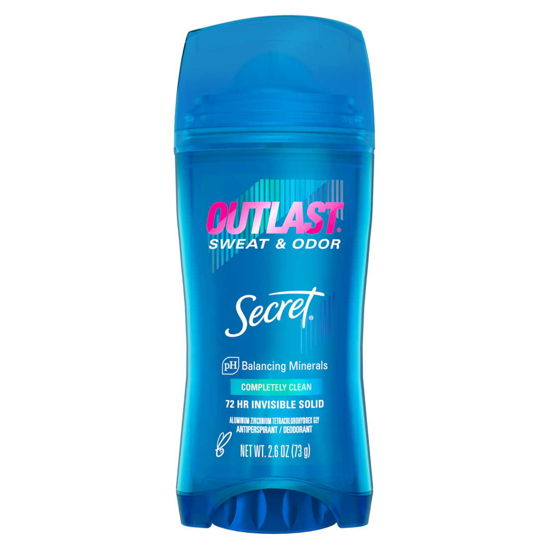 Secret Outlast Invisible Solid Antiperspirant Deodorant For Women Completely Clean Scent - 2.6oz/12pk
