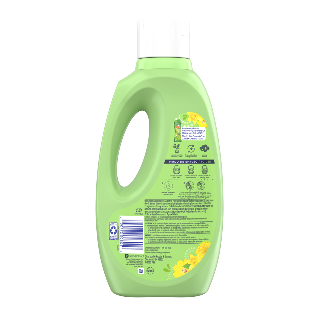 Gain Suavizante Liquid Fabric Softener Sunflower Fresh Scent 58 Loads - 50oz/4pk