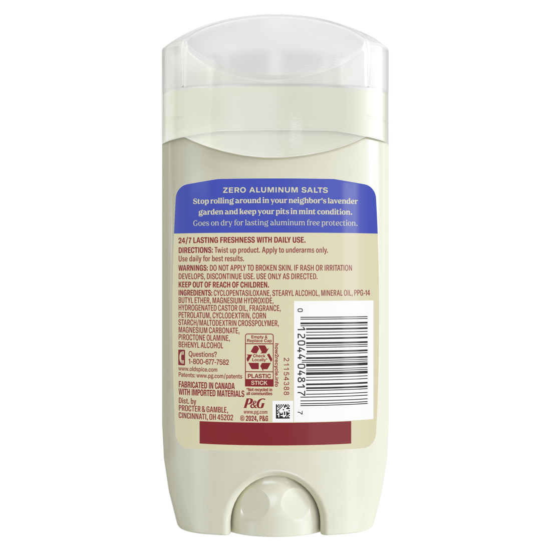 Old Spice Gentleman's Collection Deodorant Lavender & Mint Aluminum Free - 3oz/12pk