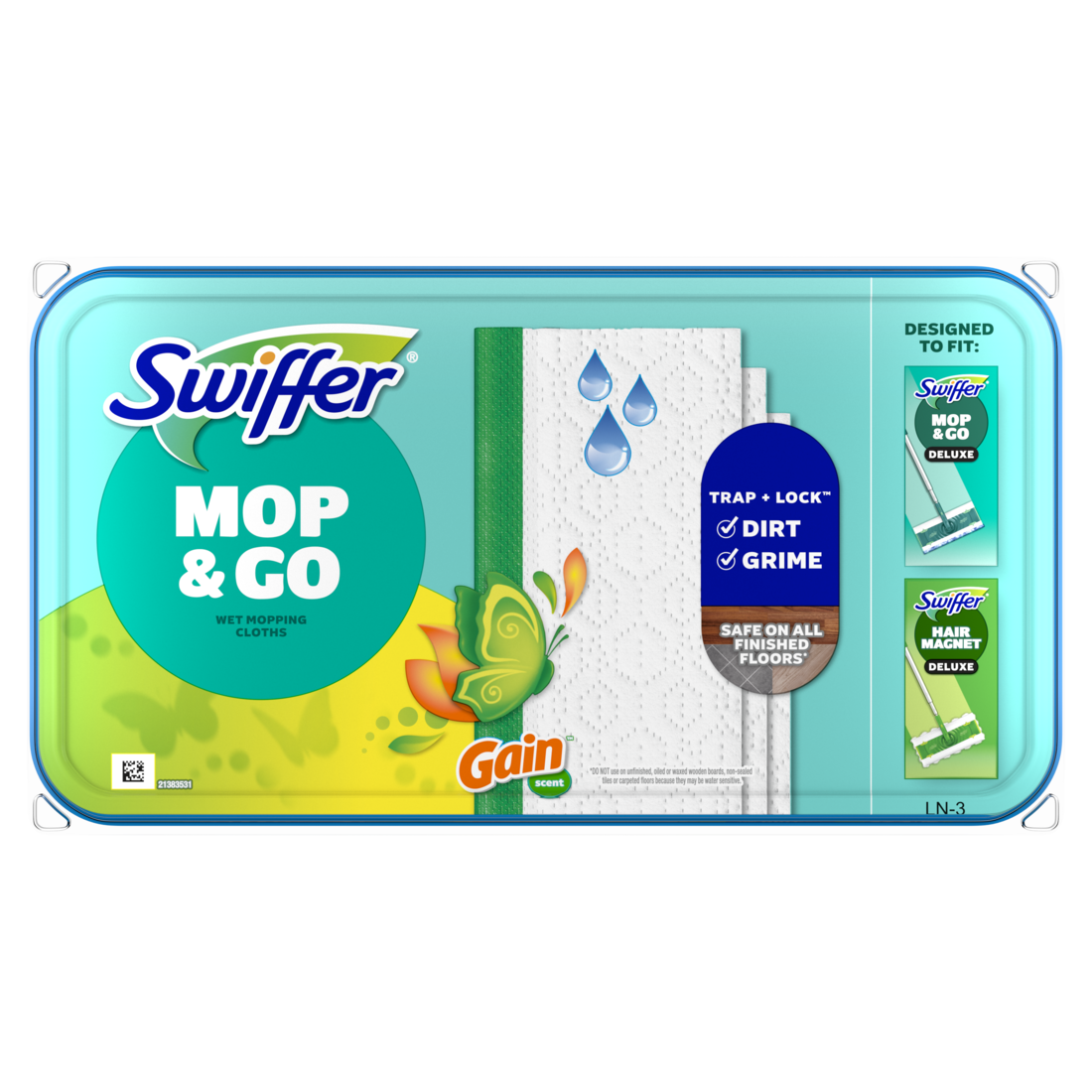 Swiffer Sweep + Mop Wet Pads Refill Floor Cleaner Cleaning Cloths Gain - 24ct/6pk