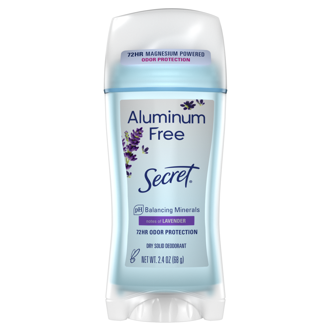 Secret Aluminum Free Deodorant For Women Dry Solid Lavender - 2.4oz/12pk