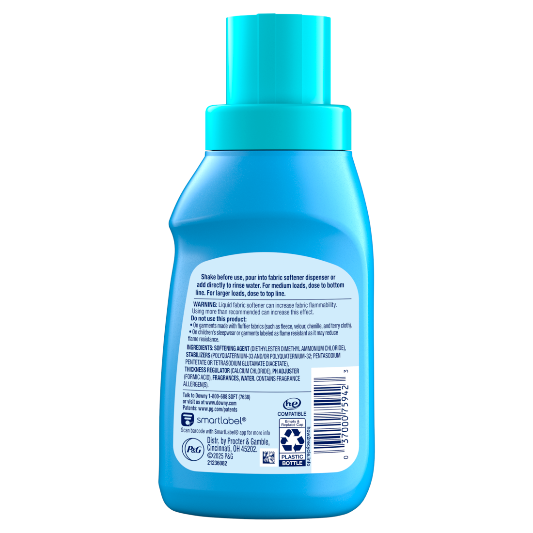 Downy Soft 2-in-1 Soft And Fresh Liquid Fabric Softener Cool Cotton 12 Loads Fabric Conditioner Liquid Provides Softness And Freshness For Fabrics - 10oz/12pk