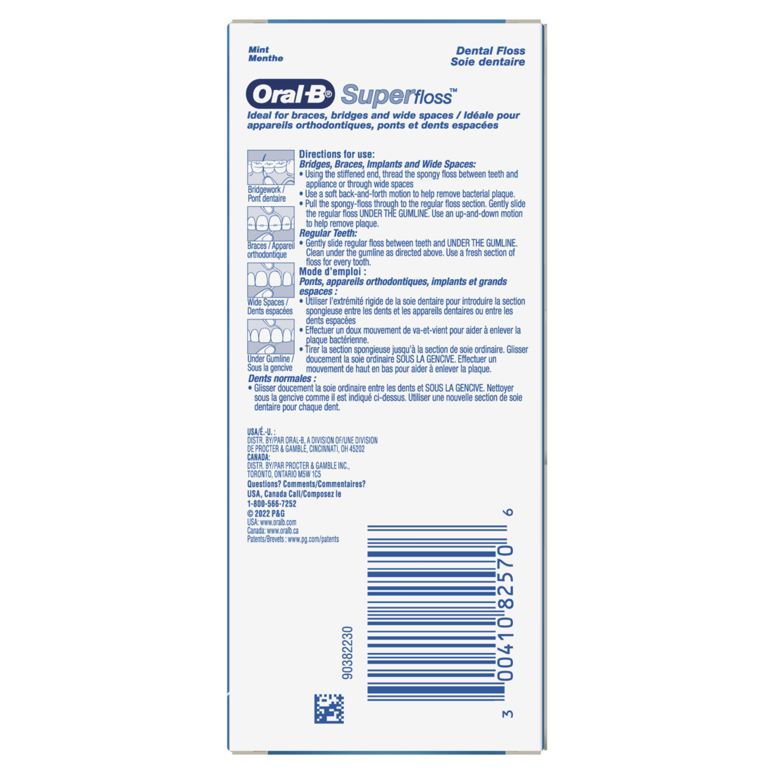 Oral-B Super Floss Pre-Cut Strands Dental Floss For Bridges Braces And Wide Spaces - 50ct/24pk