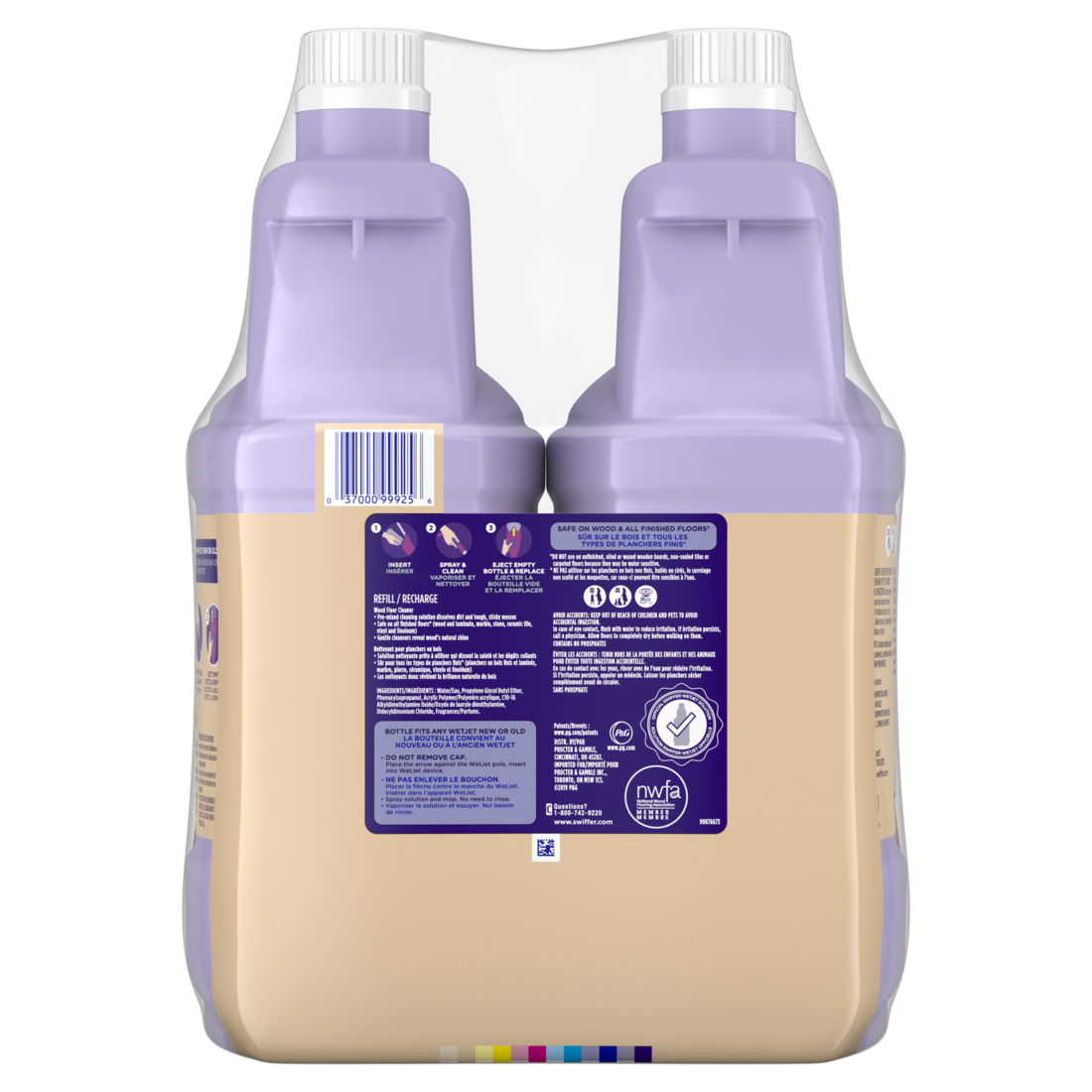 Swiffer WetJet Spray Mop Quickdry Formula Liquid Wood Floor Cleaner Refill Assembled In The Usa 2-Pack - (2x42.2)oz/3pk