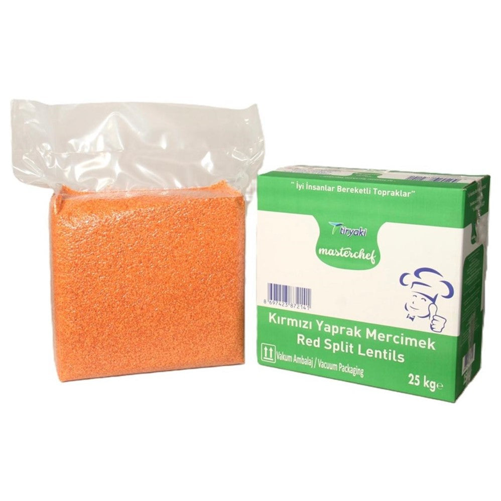 Tiryaki Red Split Lentils PP Bags - 25kg/55.12lb/1pk
