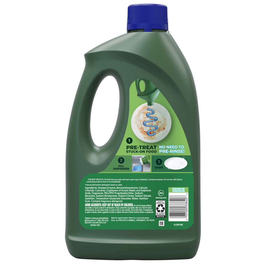 Cascade Complete Dishwasher Detergent Liquid Gel Dish Detergent Dishwasher Soap Fresh - 75oz/6pk