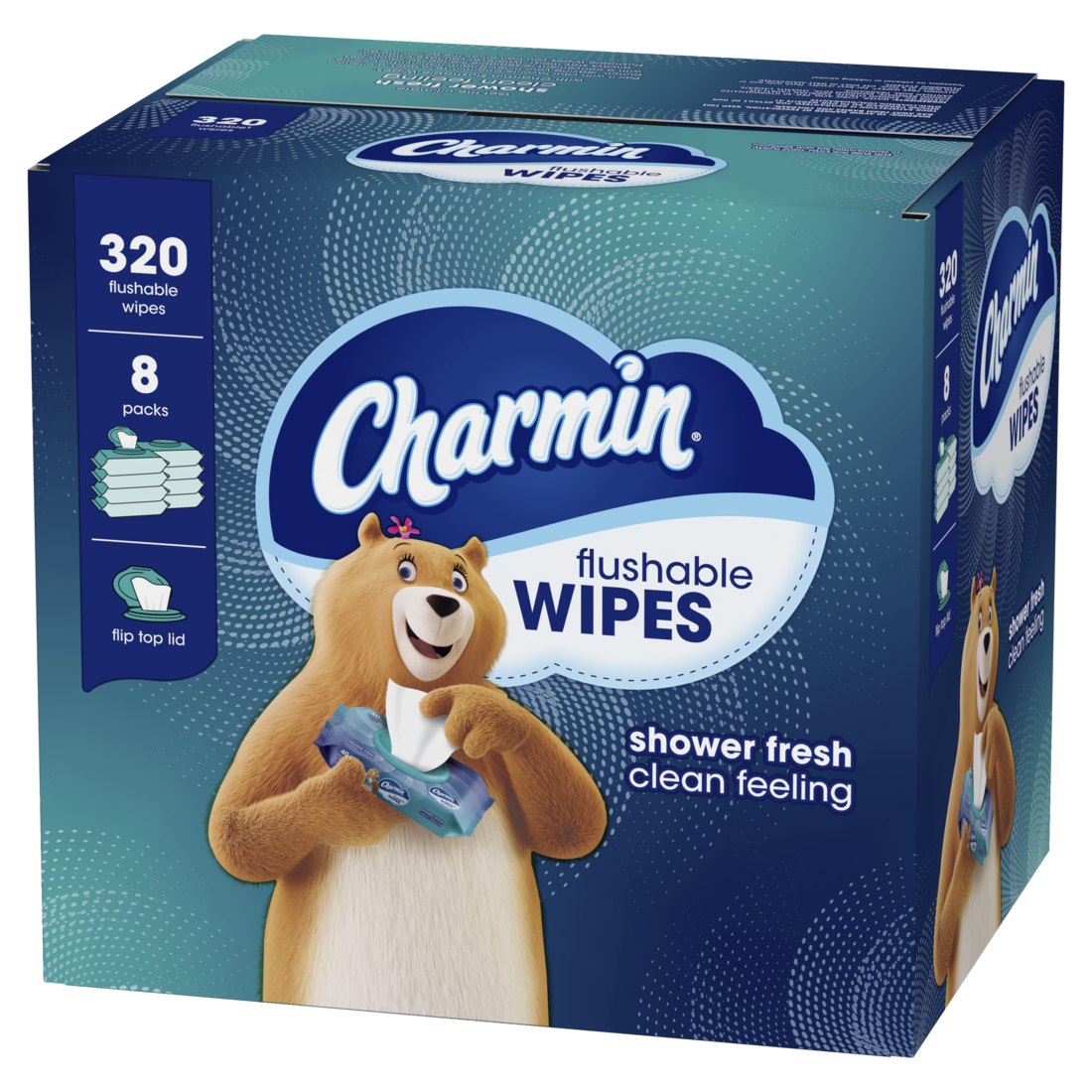 Charmin Wet Wipes Flushable 8 Packs 40 Wipes Per Pack - 320ct/1pk