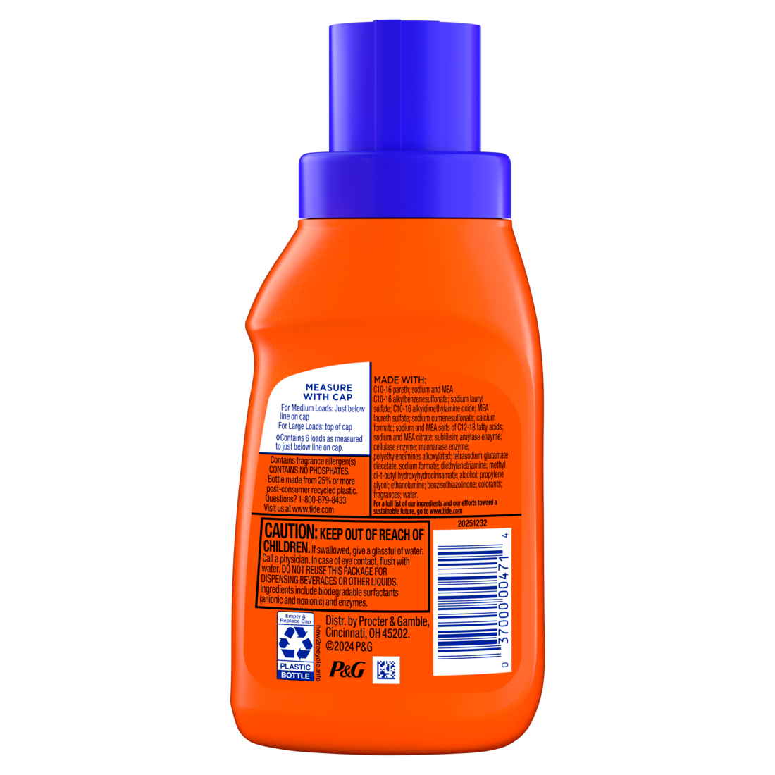 Tide Laundry Detergent Liquid Original Scent 6 Loads Works On 100% Of Common Stains - 10oz/12pk