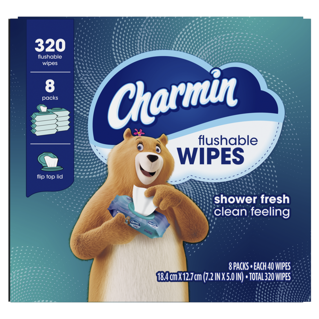Charmin Wet Wipes Flushable 8 Packs 40 Wipes Per Pack - 320ct/1pk