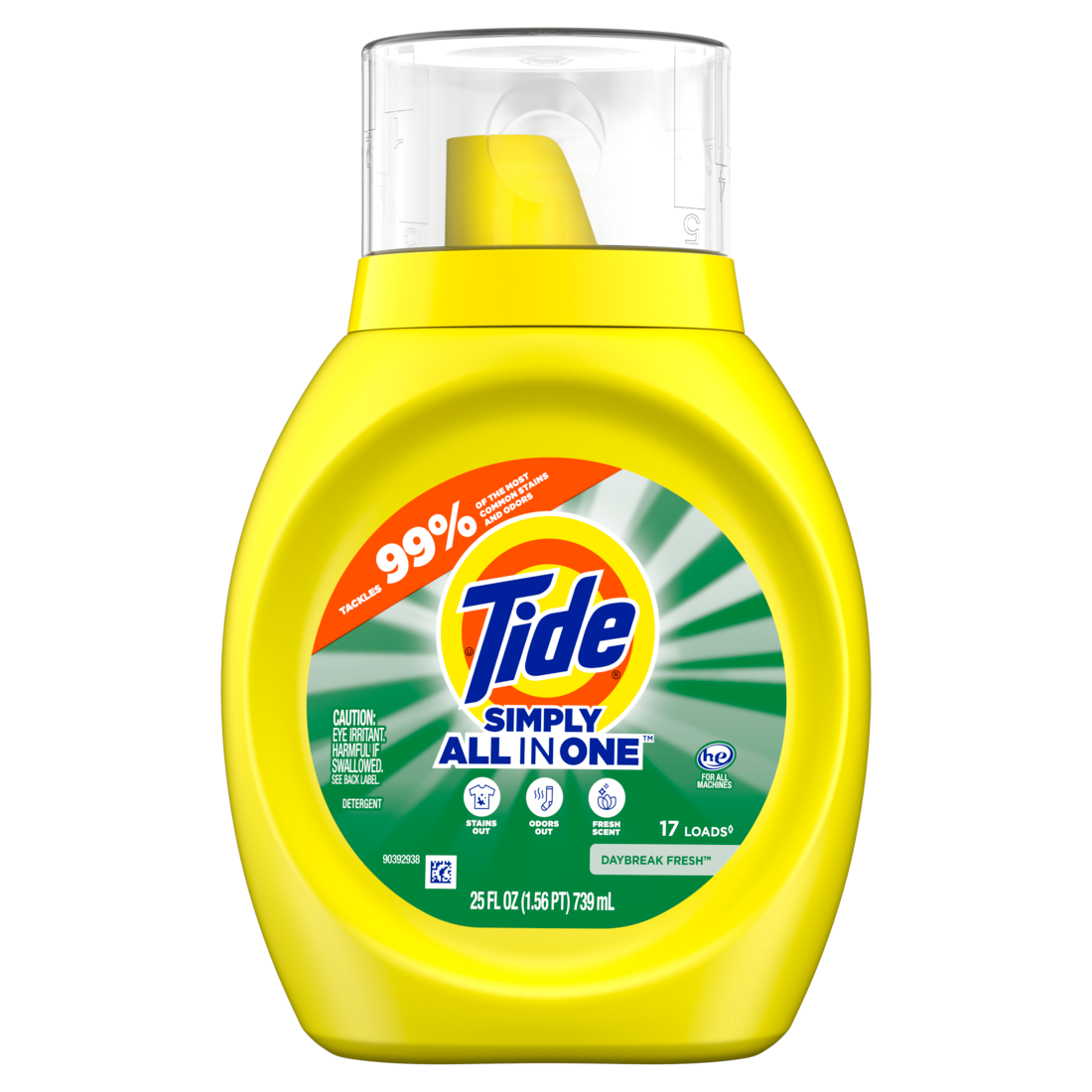 Tide Simply All-In-One Liquid Laundry Detergent Daybreak Fresh Scent 19 Loads - 25oz/6pk