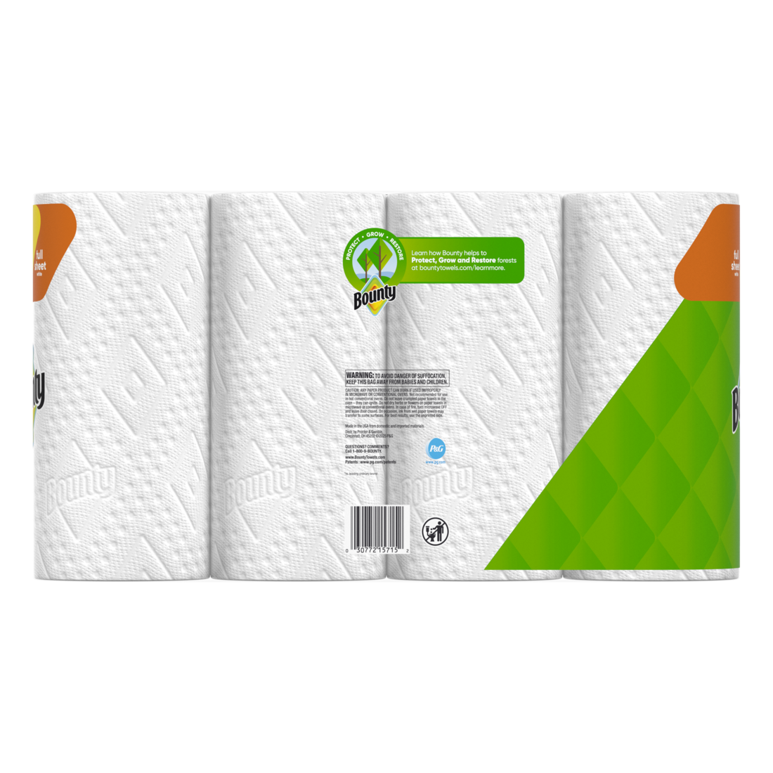 Bounty Paper Towels Full Sheet White 4 Double Rolls 50 Sheets Per Roll - 4ct/6pk