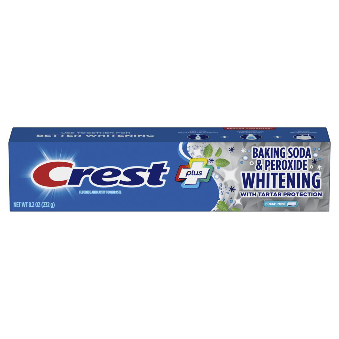 Crest Plus Baking Soda & Peroxide Whitening Toothpaste Fresh Mint - 8.2oz/24pk