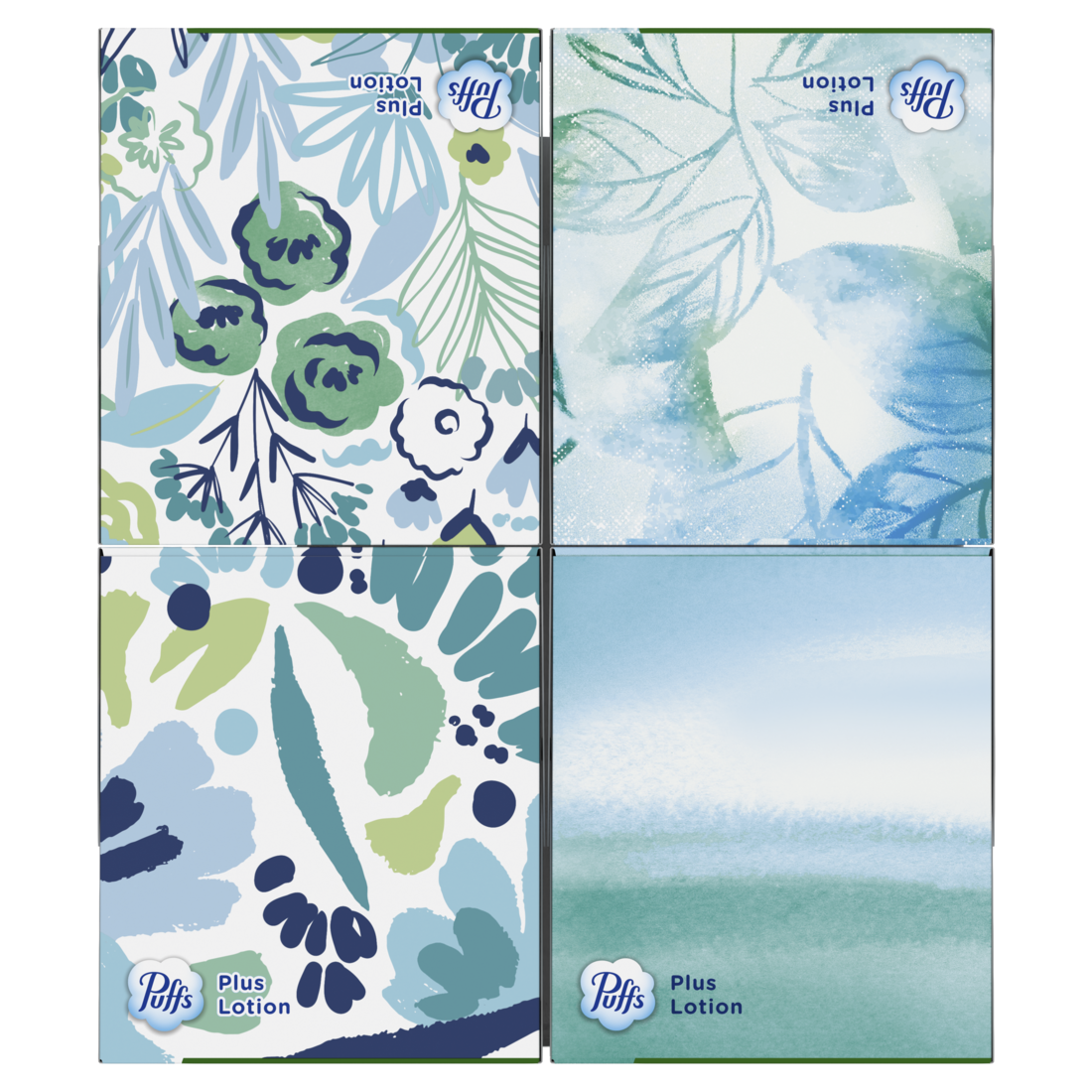 Puffs Plus Lotion Facial Tissue 4 Mega Cube Boxes 72 Tissues Per Box - 288ct/6pk