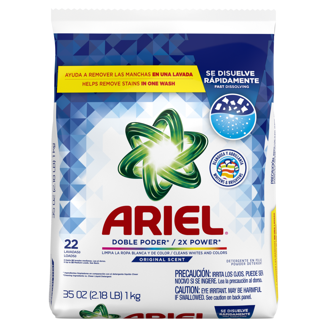 Ariel Powder Laundry Detergent Original Scent 1.0kg 22 Loads - 35oz/9pk