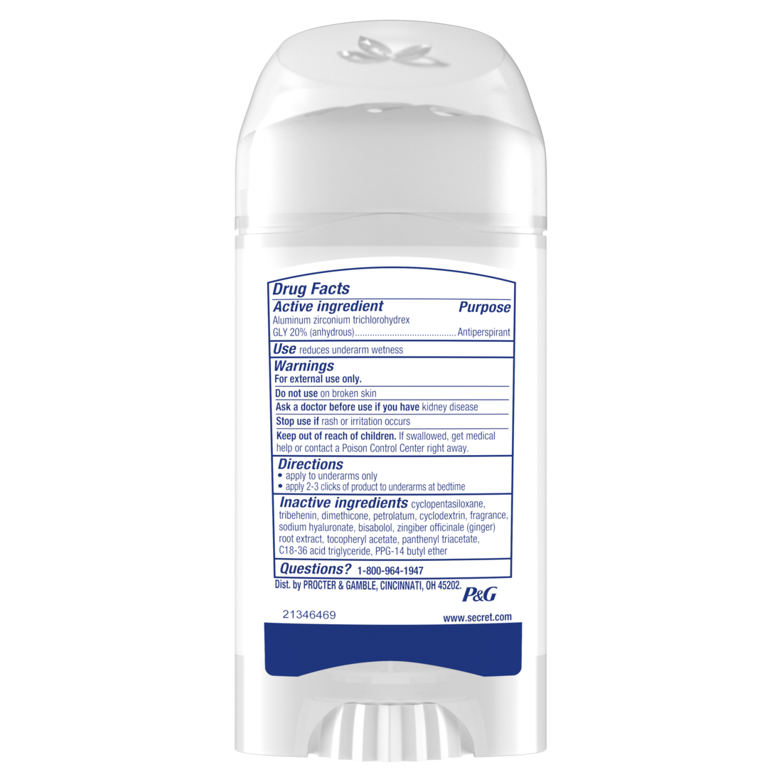 Secret Clinical Antiperspirant Deodorant for Women 100HR Sweat & Odor Protection Hyaluronic Acid Soft Solid Completely Clean - 2.6oz/12pk