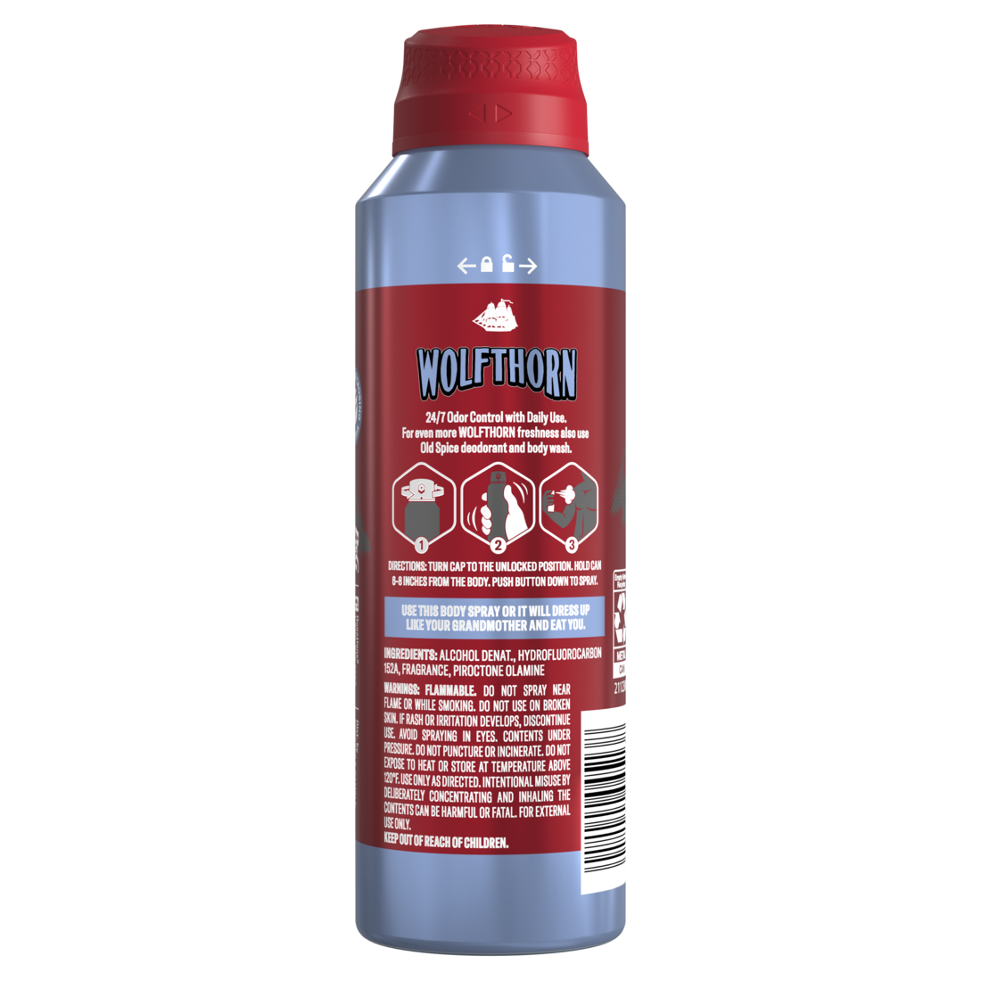 Old Spice Aluminum Free Deodorant for Men 24/7 Freshness Body Spray Long Lasting Odor Protection Cologne Quality Fragrance Wolfthorn Sweet Citrus Scent - 5.1oz/12pk