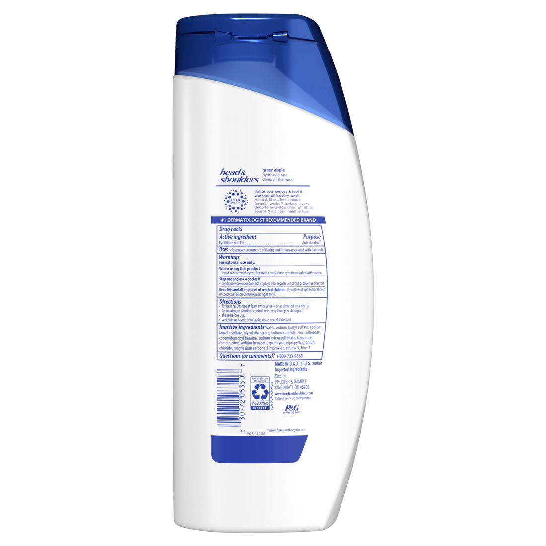 Head and Shoulders Dandruff Shampoo Anti-Dandruff Treatment Green Apple for Daily Use - 20.7oz/4pk