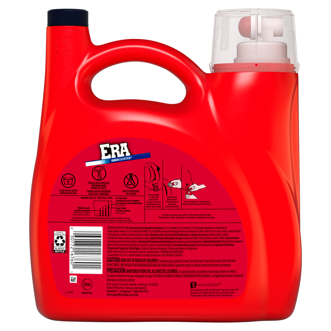 Era Oxibooster Liquid Laundry Detergent 87 Loads - 141oz/4pk