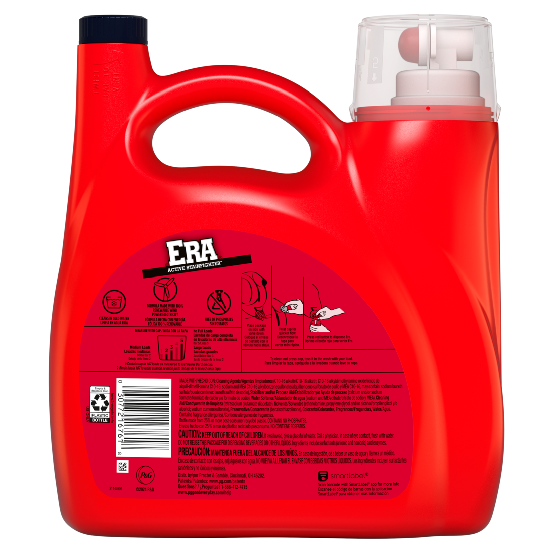 Era 2X Ultra Active Stainfighter Formula Liquid Laundry Detergent 107 Loads - 141oz/4pk