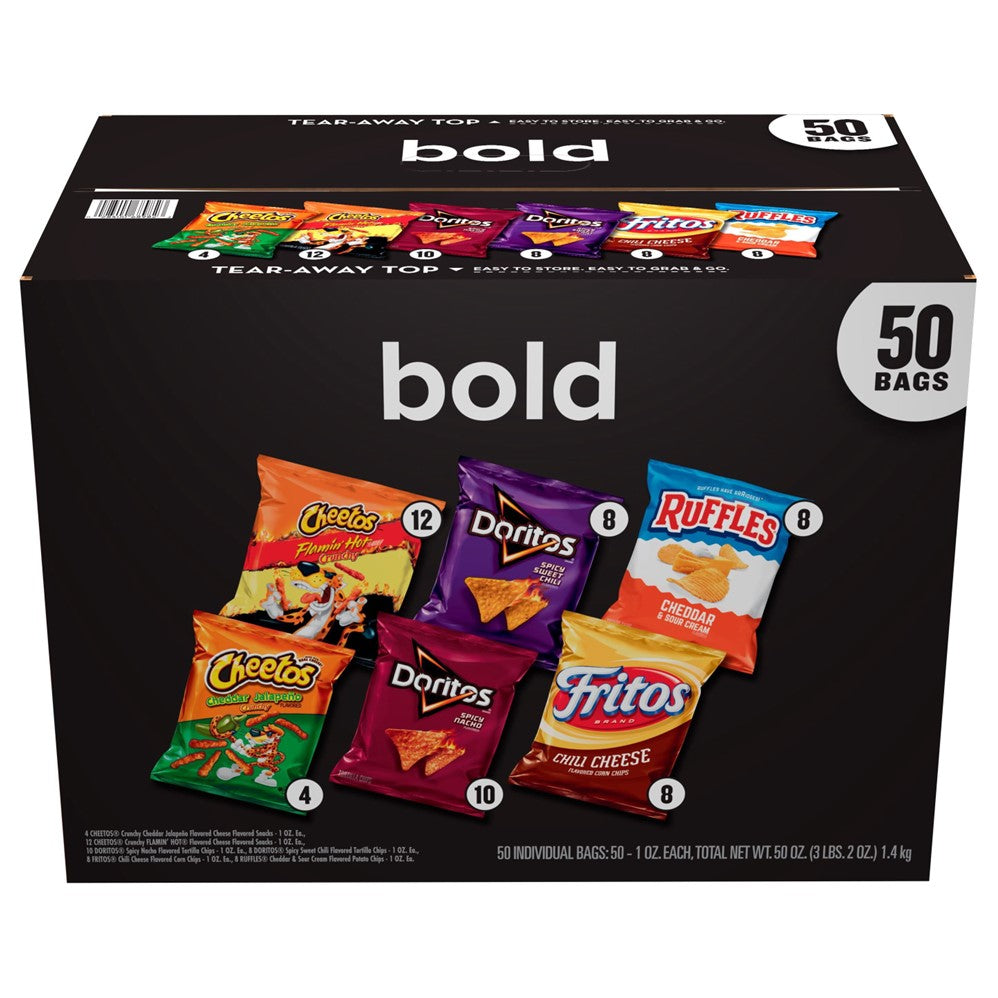 Frito-Lay Bold Mix Variety Pack Chips Total 50oz - 50ct/1pk