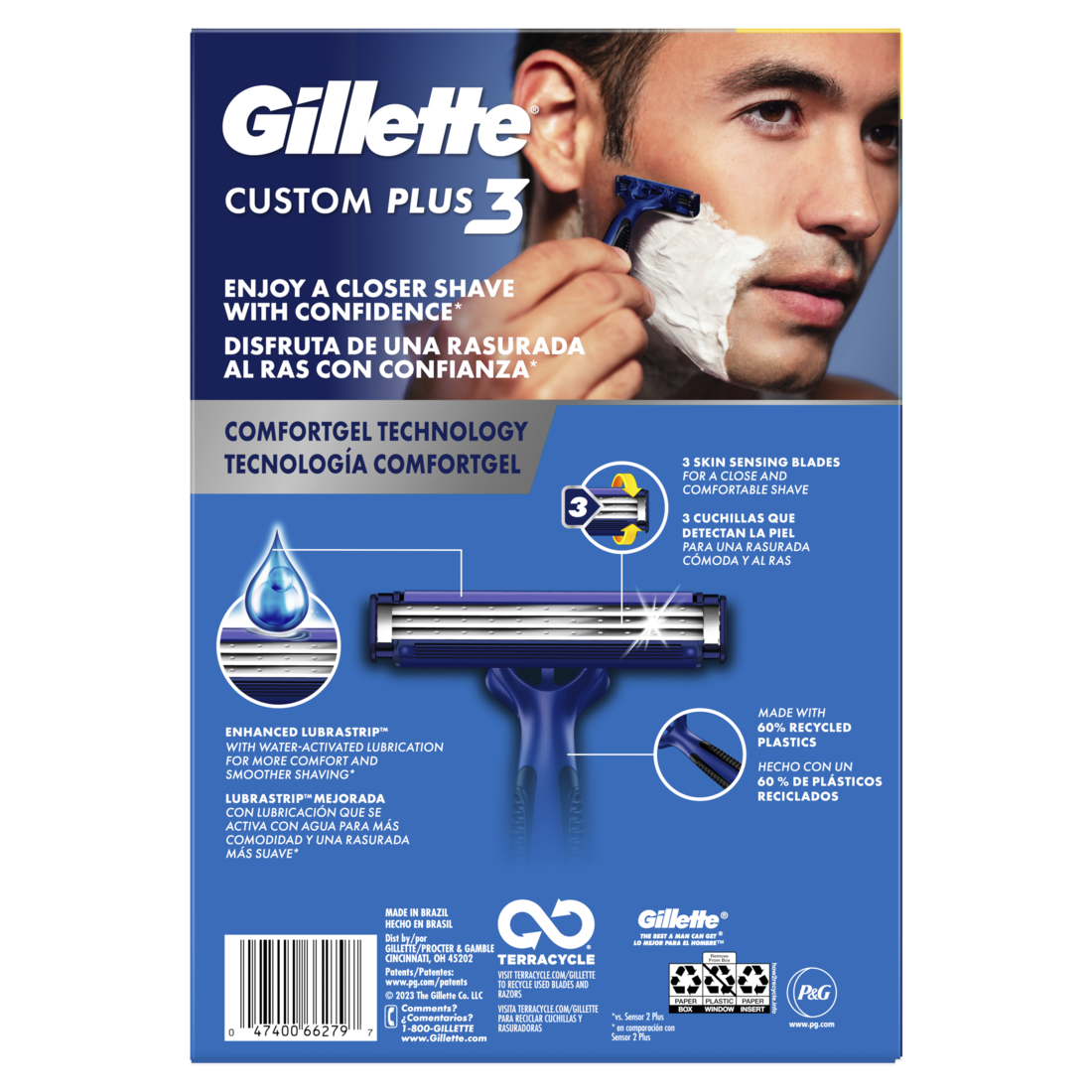 Gillette CustomPlus 3 Disposable Razors - 36ct/300pk