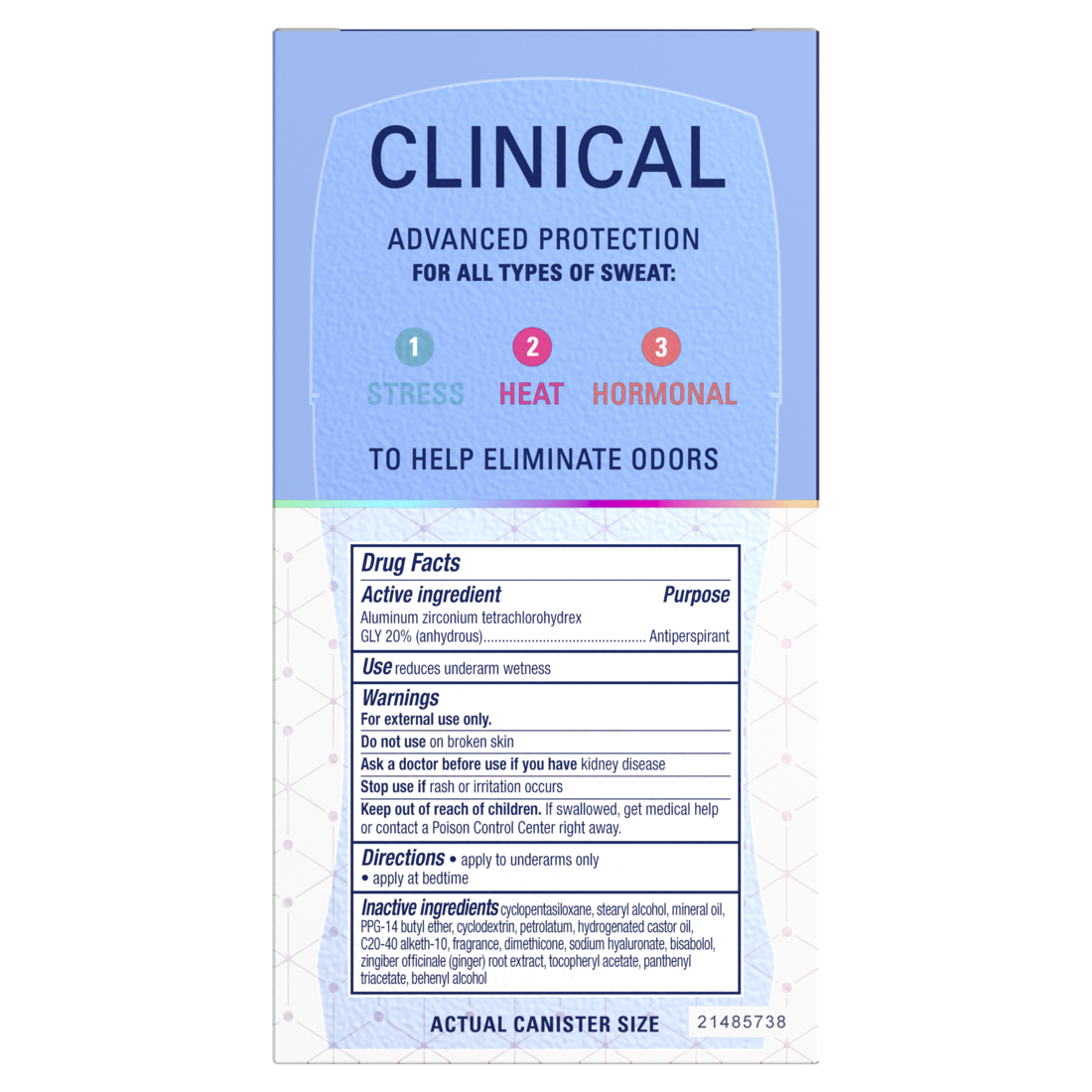 Secret Clinical Antiperspirant Deodorant for Women 100HR Sweat & Odor Protection Hyaluronic Acid Invisible Solid Completely Clean - 1.6oz/12pk