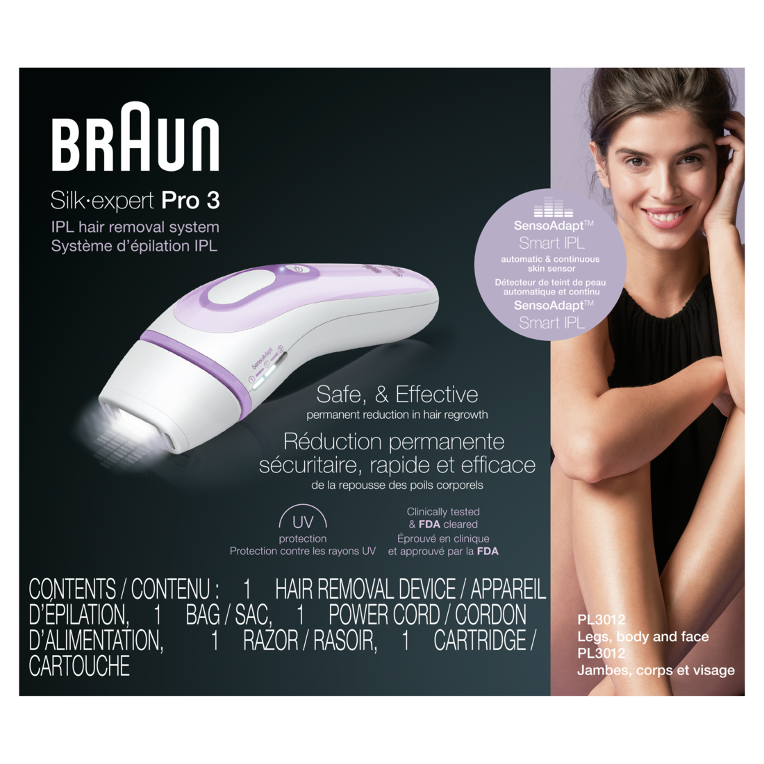 Braun Silk Expert Pro 3 IPL Hair Removal System PL3012 - 1box/2pk