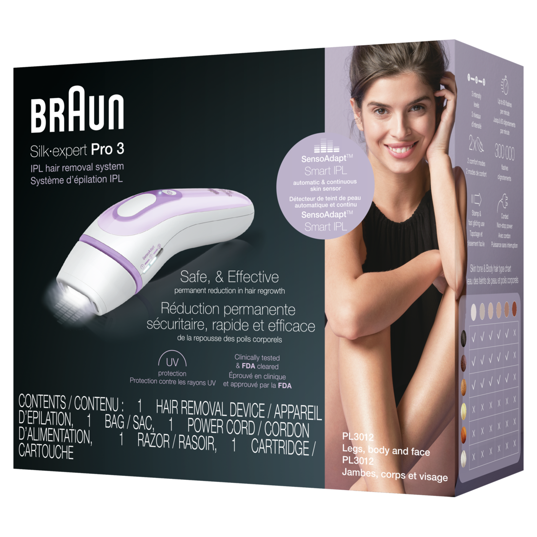 Braun Silk Expert Pro 3 IPL Hair Removal System PL3012 - 1box/2pk