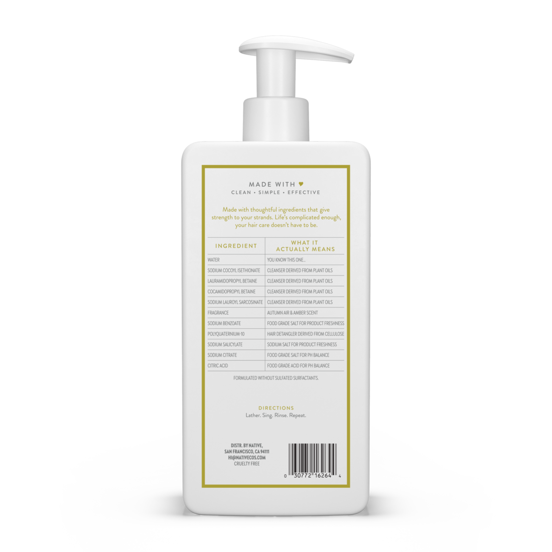 Native Autumn Air & Amber 2-in-1 Strengthening Shampoo & Conditioner - 16.5oz/6pk