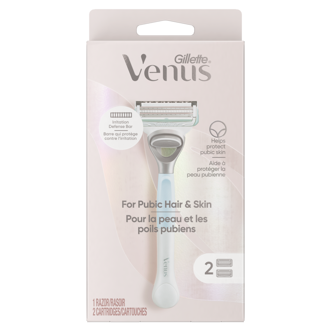 Gillette Venus for Pubic Hair and Skin Women's Razor Handle + 2 Blade Refills - (1+2)ct/36pk