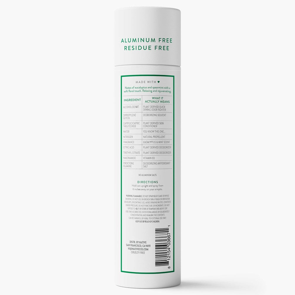 Native Eucalyptus & Mint Whole Body Spray Deodorant - 3.5oz/12pk