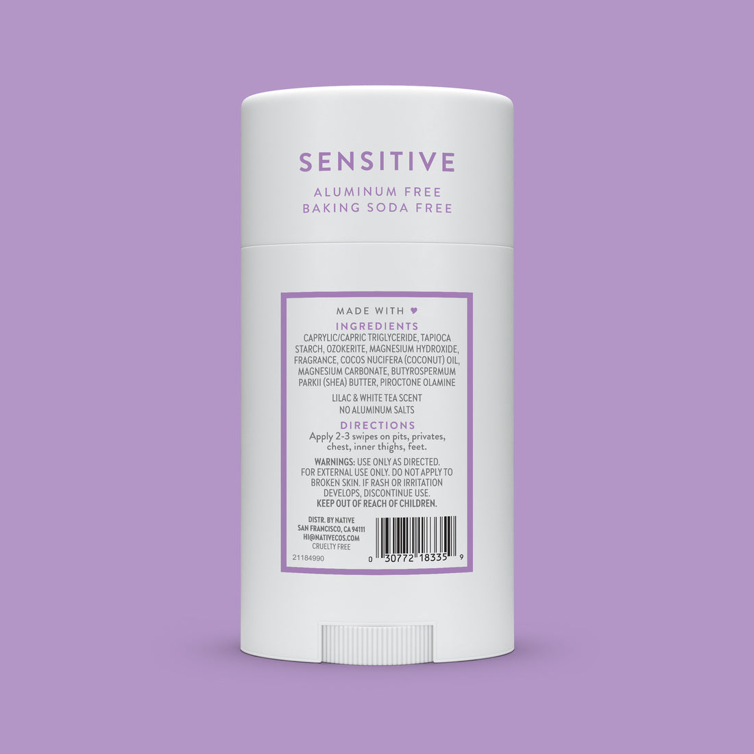 Native Whole Body Sensitive Deodorant Lilac & White Tea - 2.4oz/12pk