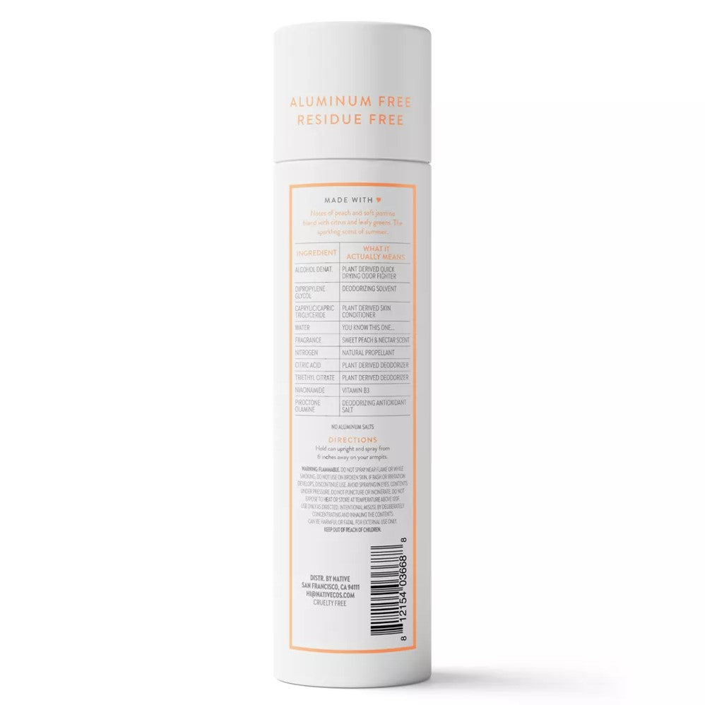 Native Sweet Peach & Nectar Spray Deodorant - 3.5oz/12pk
